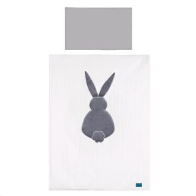   3-részes ágyneműgarnitúra Belisima Nyuszi 100/135 fehér-szürke