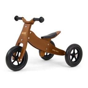   Gyerek multifunkciós fa futóbicikli Milly Mally Cool Dark Natural