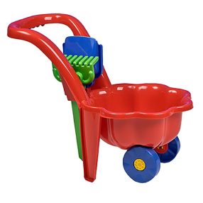   Gyerek kerti talicska lapáttal és gereblyével BAYO százszorszép piros