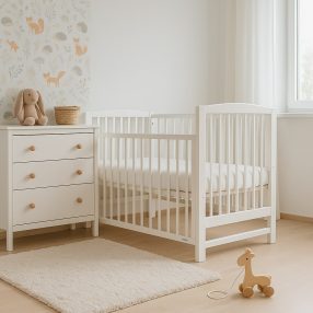   Gyerek kiságy New Baby LILLY leengedhető oldalráccsal fehér