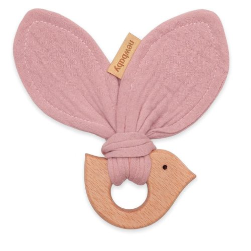 Baba rágóka madárral New Baby Bird pink