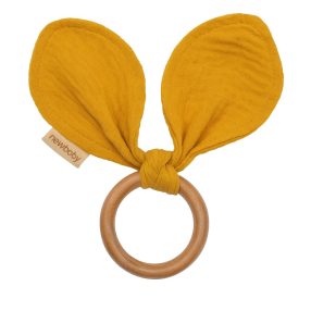 Rágóka levelekkel New Baby Ears mustard