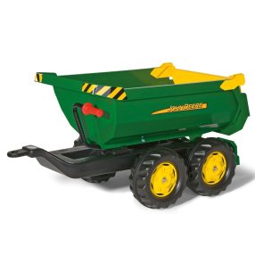   Dömper vontató pótkocsi Rolly Toys John Deere Halfpipe zöld