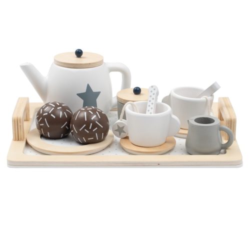 Gyerekeknek szánt Montessori Baby Mix fa teáskészlet