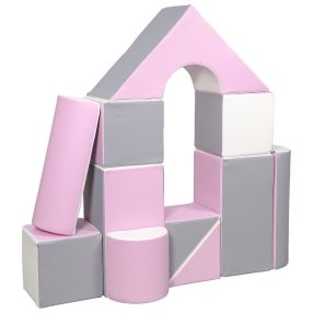   Habkockák – óriási építőkészlet 11 db white-light pink-grey