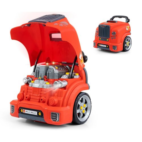 Realisztikus modell az autó elejének nyitható motorháztetőjével, Milly Mally N-GINE red